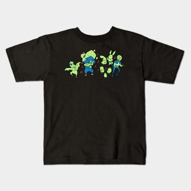 Rock n Rolliens: Party 10 Kids T-Shirt by mikejbecker